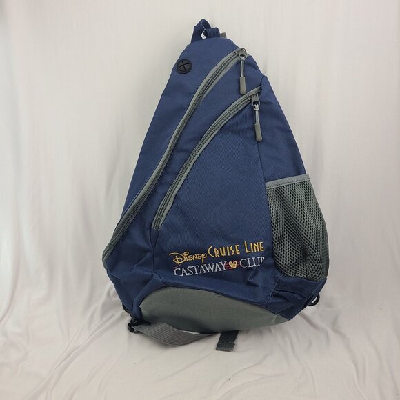 Disney Cruise Line Castaway Club Slingback Crossbody Backpack Blue Gray NWT - Picture 1 of 16